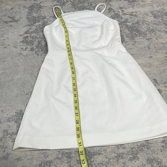 New French Connection Whisper Light Square Neck Mini Dress in White Sz 0 - Picture 9 of 12